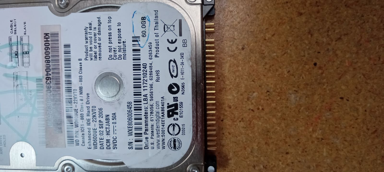 WD600UE-22KVT0 Hard Drive Donor